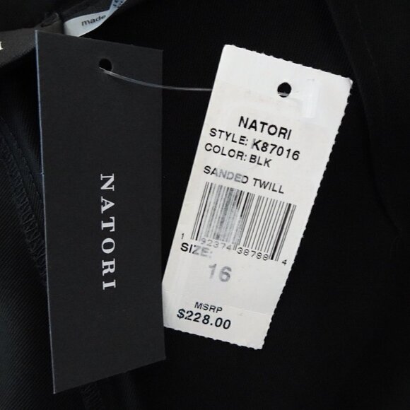 Natori Sanded Twill Pants Women's 16 Black Tapered Lightweight - Picture 10 of 11